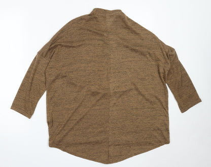 Be Jealous Womens Brown V-Neck  Polyester Pullover Jumper Size M