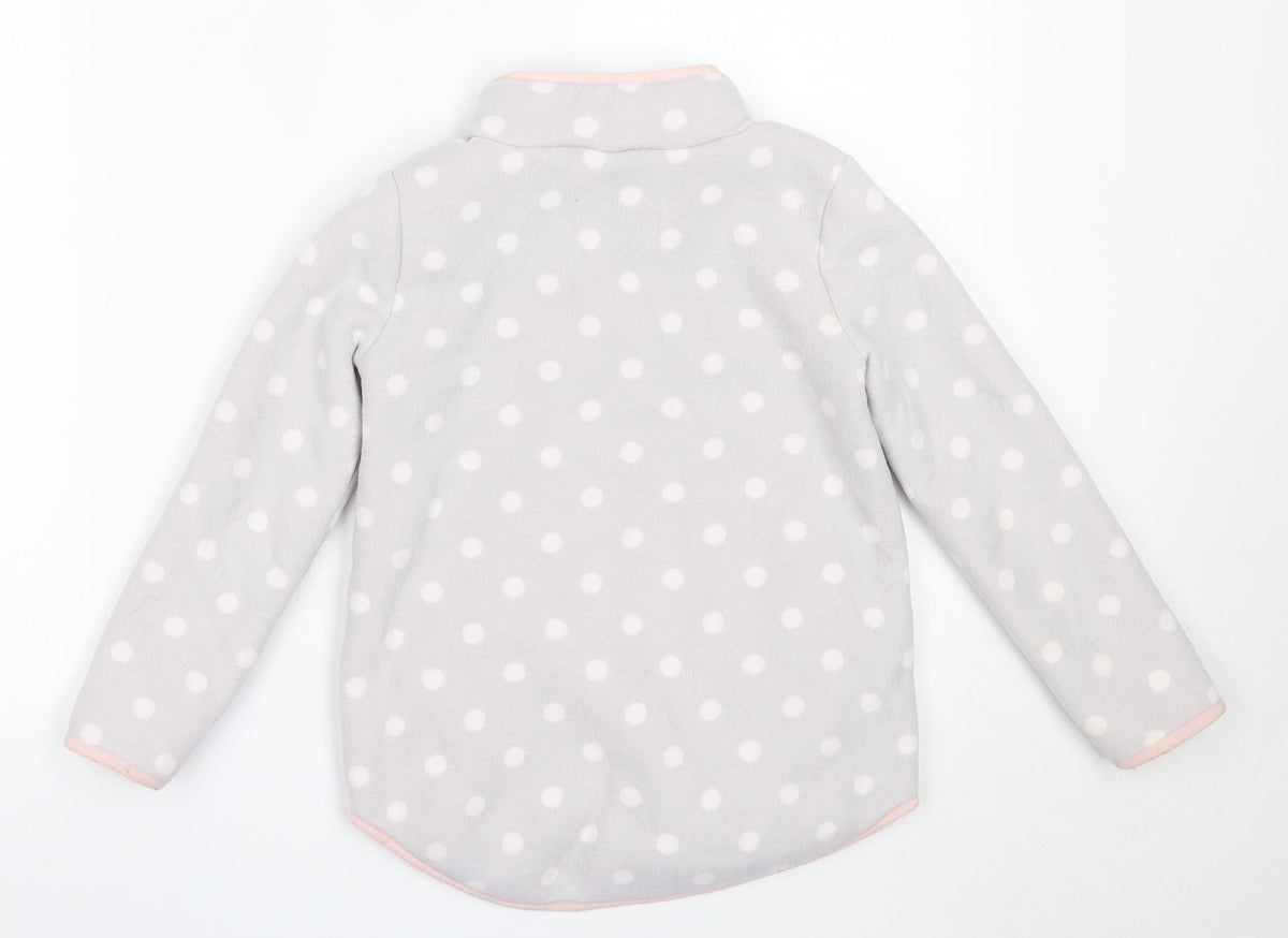 Carter's Girls Grey Polka Dot Polyester Henley Sweatshirt Size 7 Years