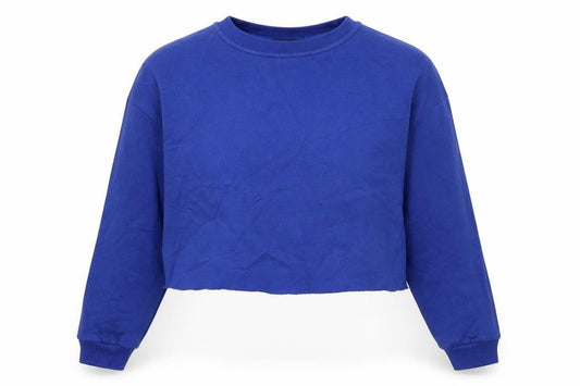 PRETTYLITTLETHING Womens Blue  Cotton Pullover Sweatshirt Size M