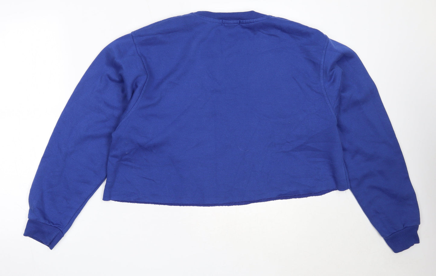 PRETTYLITTLETHING Womens Blue  Cotton Pullover Sweatshirt Size M