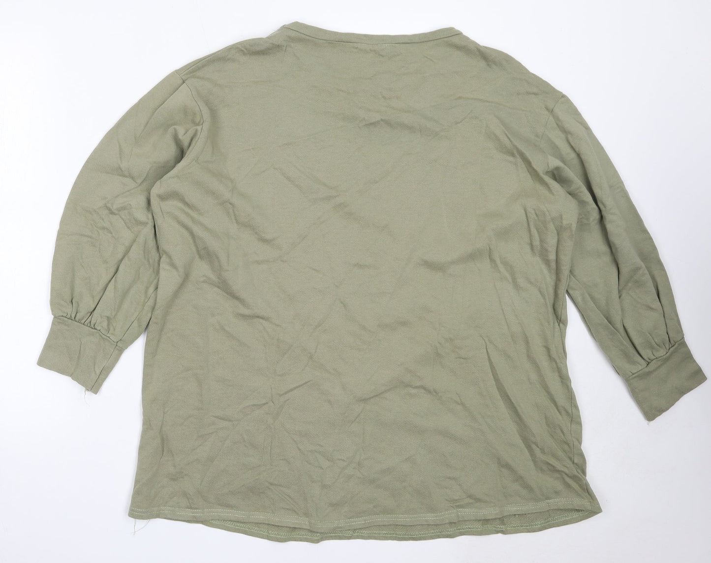 PRETTYLITTLETHING Womens Green  Cotton Pullover Sweatshirt Size 8