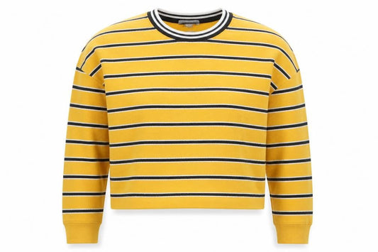 Primark Womens Yellow Striped Polyester Pullover Sweatshirt Size XS