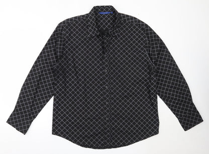 Freeport Mens Black  Polyester  Button-Up Size XL Collared