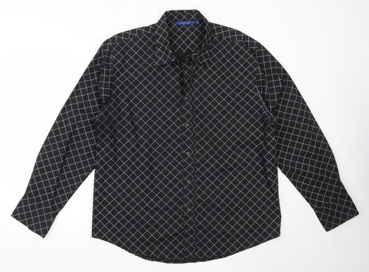 Freeport Mens Black  Polyester  Button-Up Size XL Collared