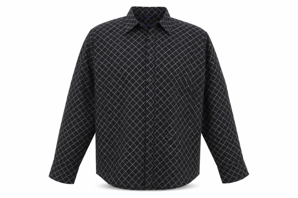 Freeport Mens Black  Polyester  Button-Up Size XL Collared