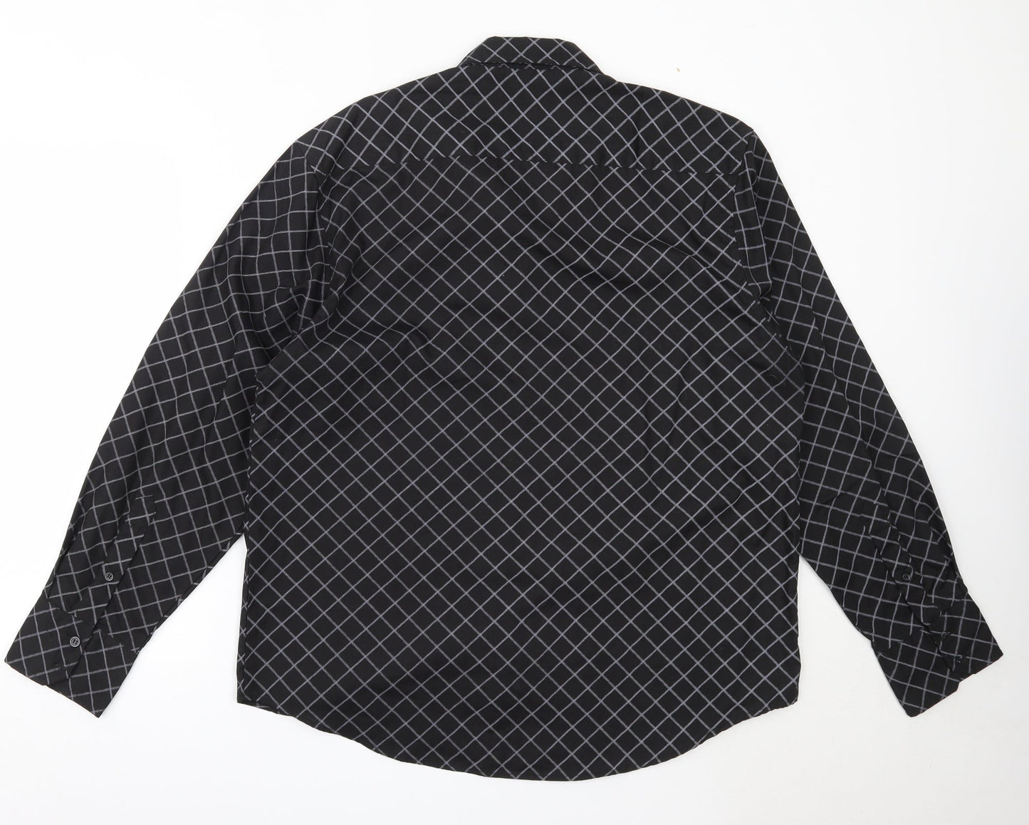 Freeport Mens Black  Polyester  Button-Up Size XL Collared
