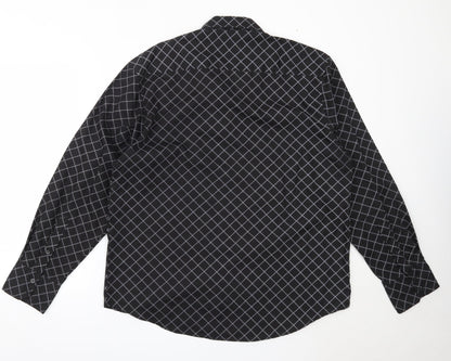 Freeport Mens Black  Polyester  Button-Up Size XL Collared