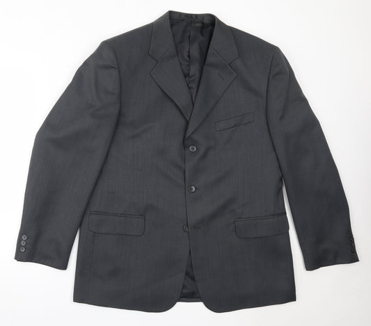 Zantos Mens Grey  Polyester Jacket Blazer Size 42