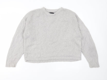 ASOS Womens Grey Round Neck  Acrylic Pullover Jumper Size 12
