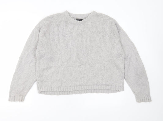 ASOS Womens Grey Round Neck  Acrylic Pullover Jumper Size 12