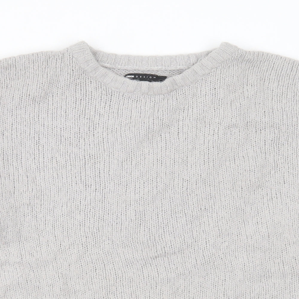ASOS Womens Grey Round Neck  Acrylic Pullover Jumper Size 12