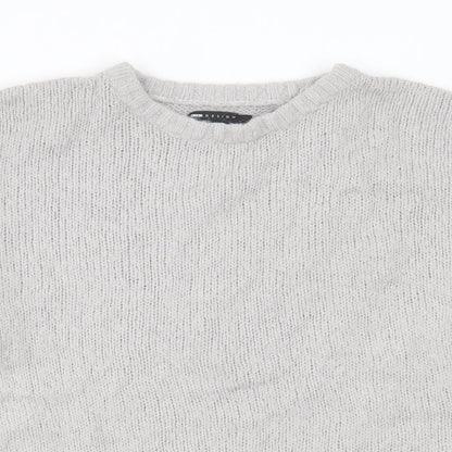ASOS Womens Grey Round Neck  Acrylic Pullover Jumper Size 12