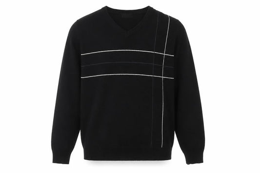 Cedarwood State Mens Black V-Neck Acrylic Pullover Jumper Size M