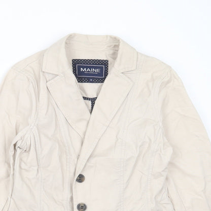Maine New England Womens Beige Jacket Size 10 Button