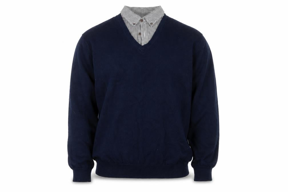 SANDSTONE Mens Blue Collared  Polyester Pullover Jumper Size XL