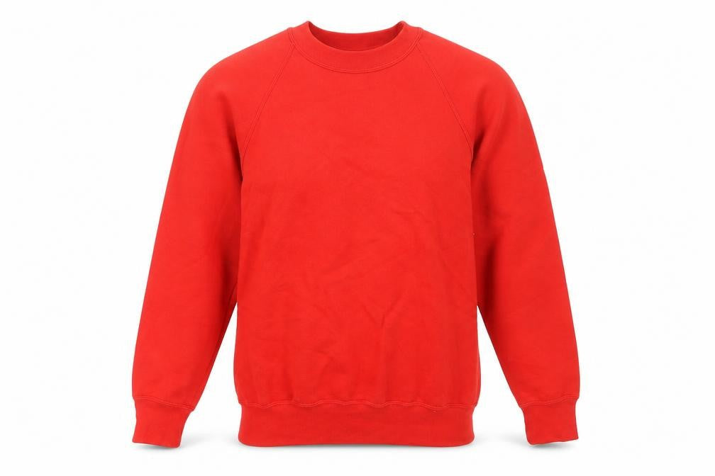 Russell Mens Red  Cotton Pullover Sweatshirt Size XS
