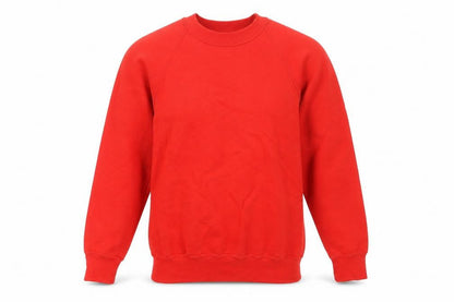 Russell Mens Red  Cotton Pullover Sweatshirt Size XS