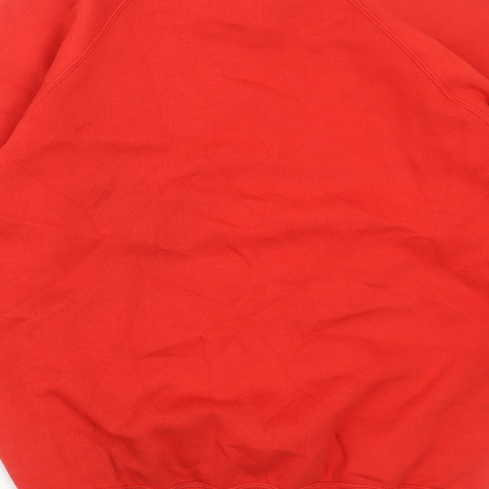 Russell Mens Red  Cotton Pullover Sweatshirt Size XS