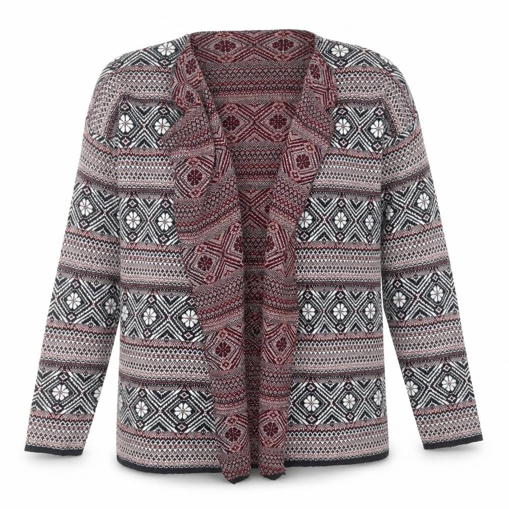 MultiBlu Womens Blue V-Neck Geometric Viscose Cardigan Jumper Size M