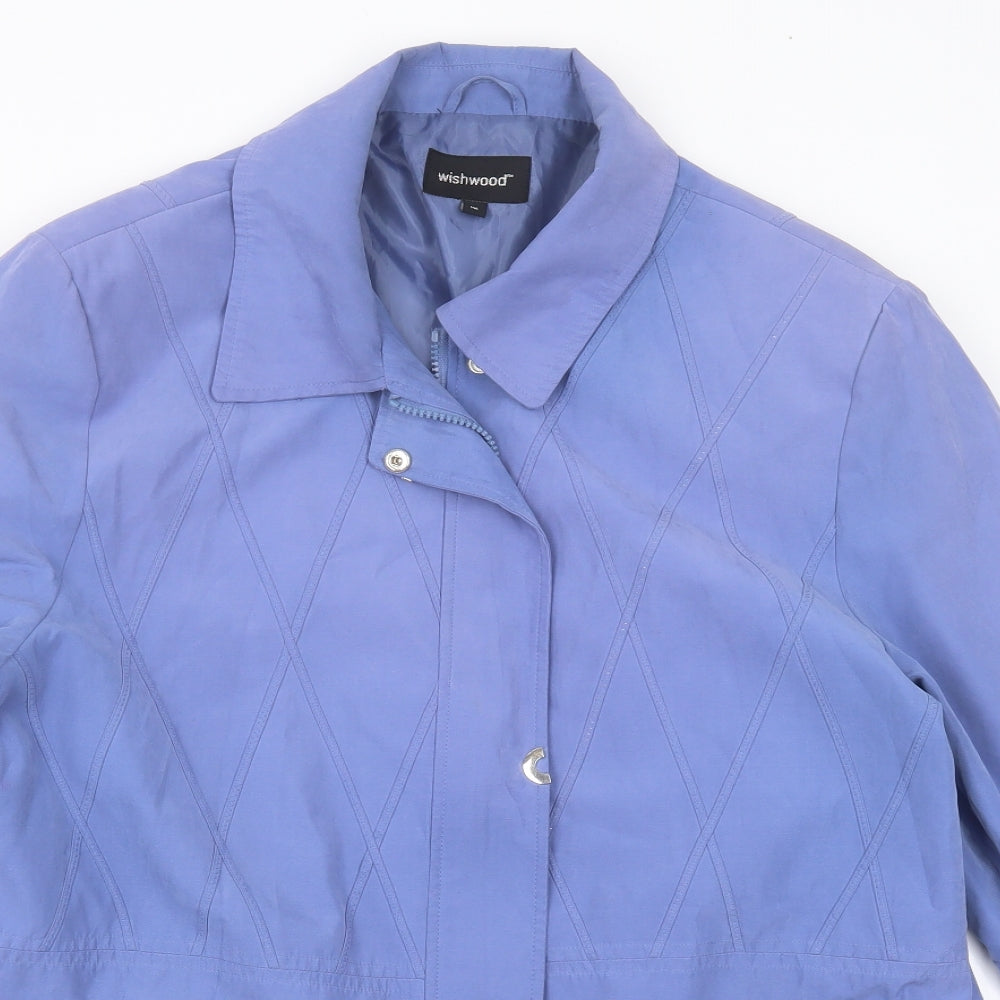 WISHWOOD Womens Blue Argyle/Diamond  Jacket  Size 18  Zip