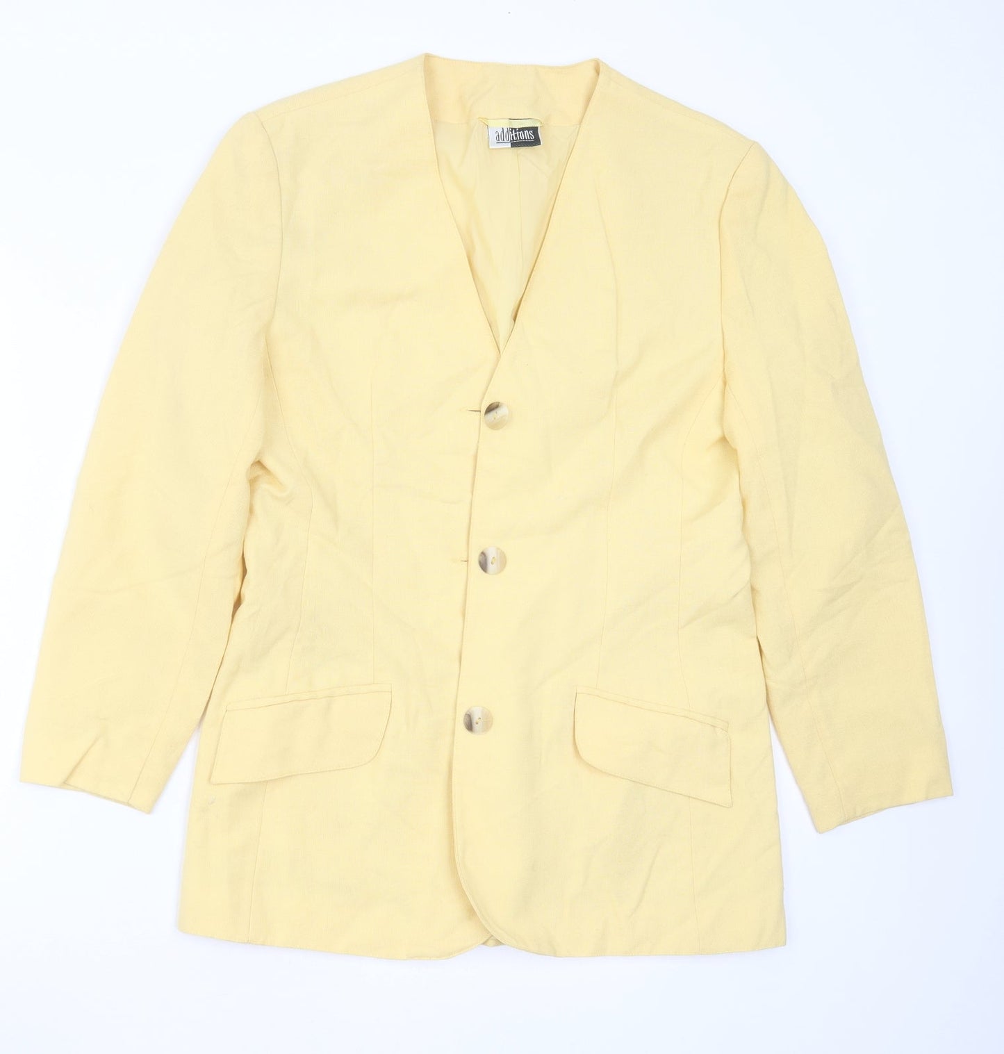 ADDITIONS Womens Yellow  Polyester Jacket Suit Jacket Size 12