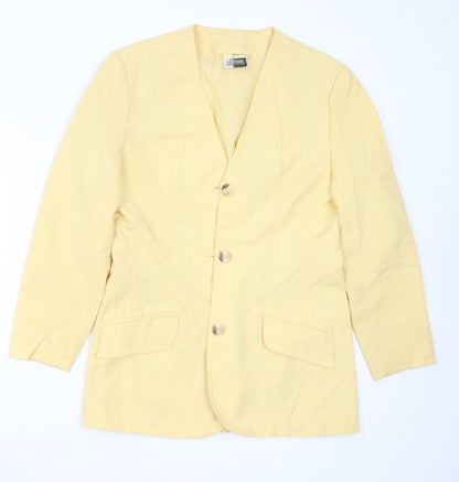 ADDITIONS Womens Yellow  Polyester Jacket Suit Jacket Size 12