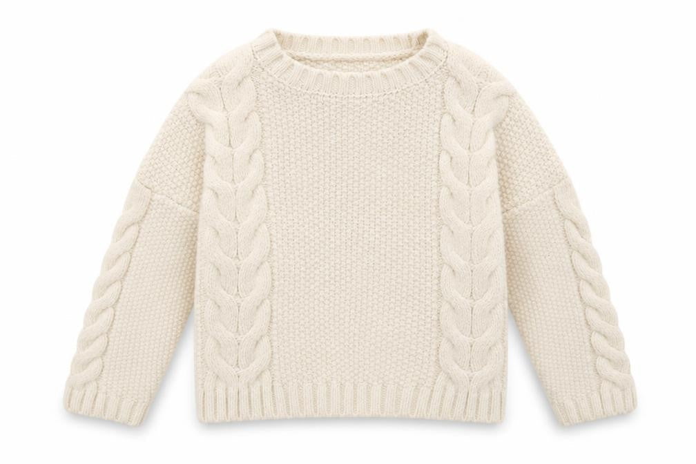 Primark Girls Beige  Acrylic Pullover Sweatshirt Size 9-10 Years  Pullover