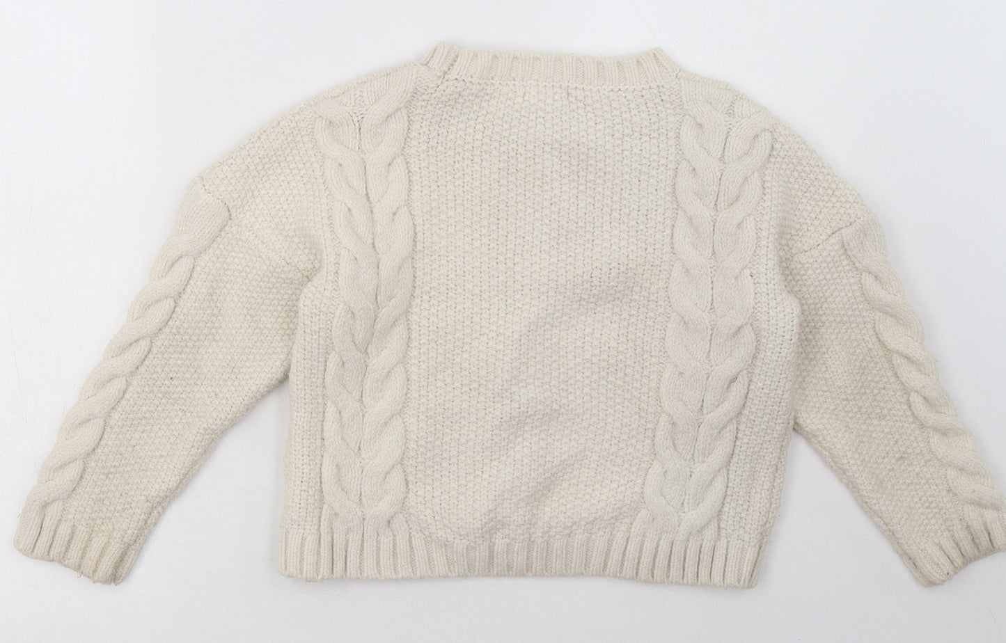 Primark Girls Beige  Acrylic Pullover Sweatshirt Size 9-10 Years  Pullover