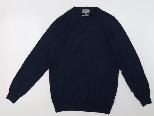 Marks and Spencer Mens Blue  Cotton Pullover Sweatshirt Size S