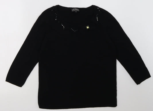 CASAMIA Womens Black  Nylon Pullover Sweatshirt Size M  Pullover