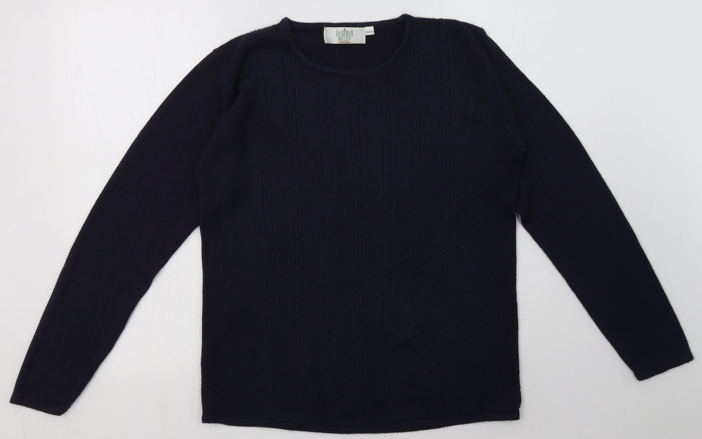 heather valley Womens Blue Argyle/Diamond Acrylic Pullover Sweatshirt Size 14  Pullover