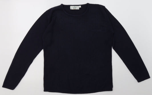 heather valley Womens Blue Argyle/Diamond Acrylic Pullover Sweatshirt Size 14  Pullover