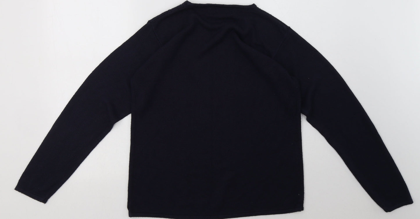 heather valley Womens Blue Argyle/Diamond Acrylic Pullover Sweatshirt Size 14  Pullover
