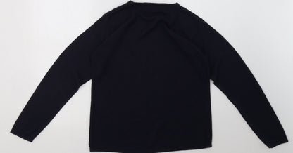 Preloved heather valley Womens Blue Argyle/Diamond Acrylic Pullover Sweatshirt Size 14  Pullover - Back