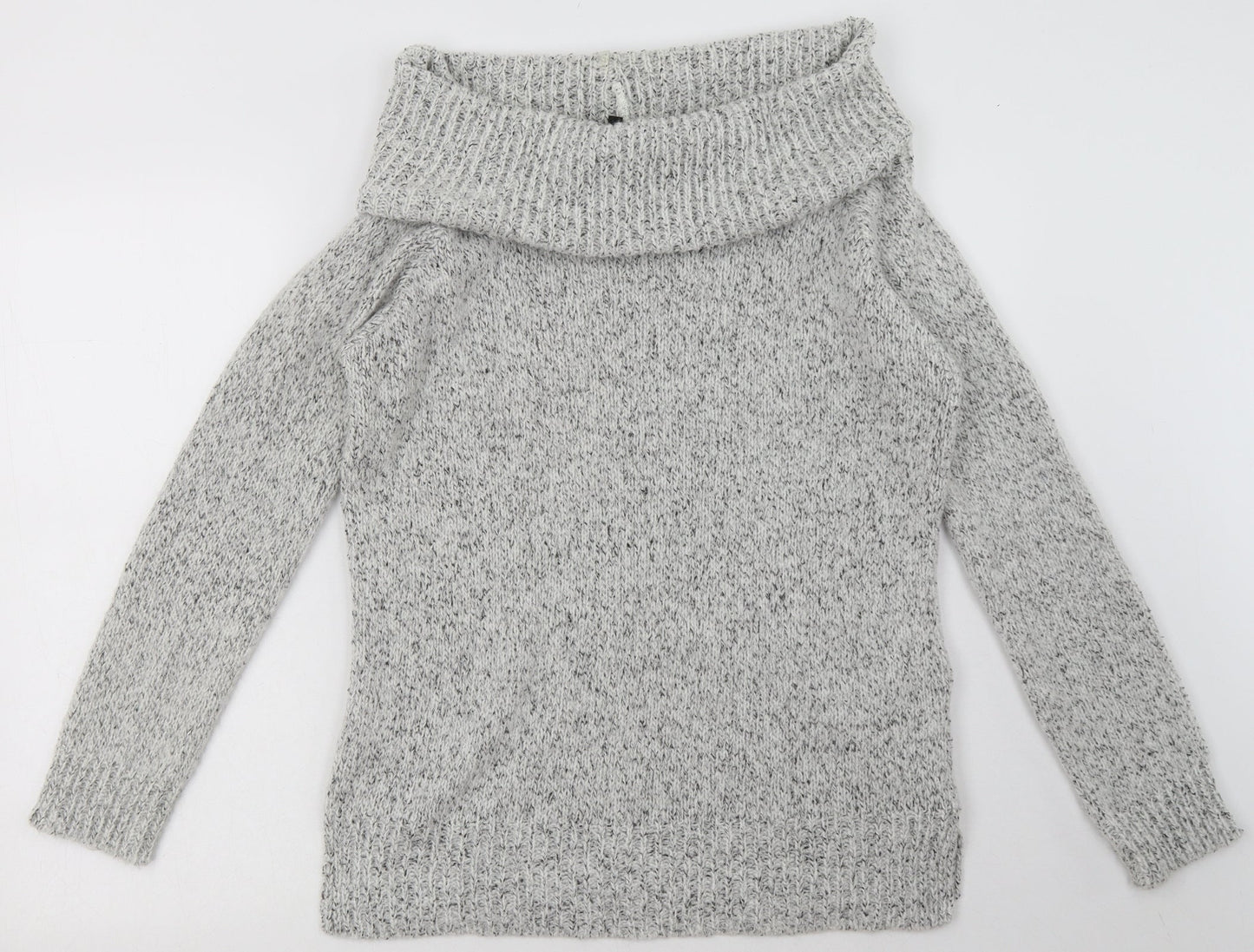 New Look Womens Grey  Acrylic Pullover Sweatshirt Size 10  Pullover