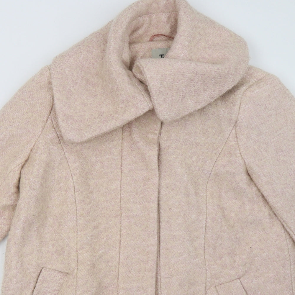 Sainsburys Womens Pink   Overcoat Coat Size 10  Button