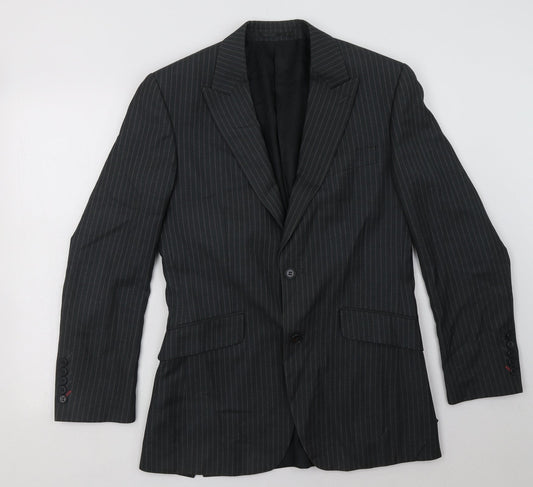 New Look Mens Grey Striped  Jacket Blazer Size 36  Button