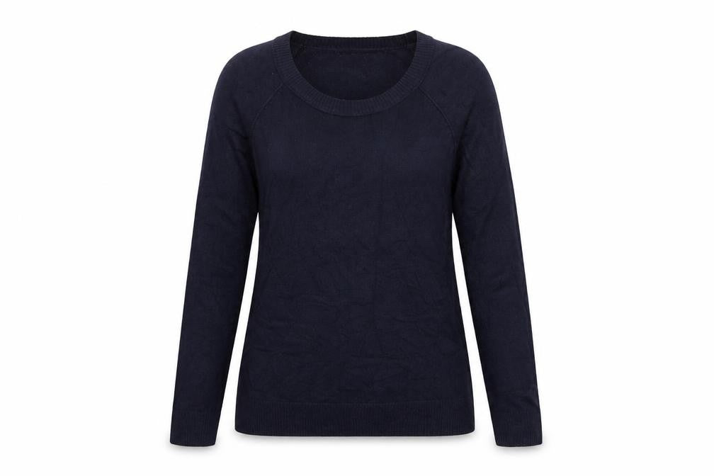 TU Womens Blue Round Neck  Acrylic Pullover Jumper Size 10