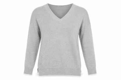 Topshop Womens Silver V-Neck  Viscose Pullover Jumper Size 6