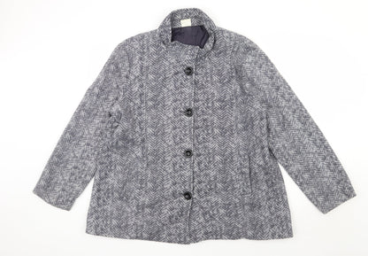 Preworn Womens Grey Herringbone  Jacket  Size L  Button