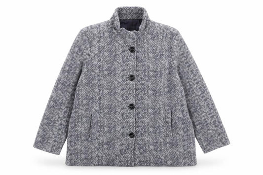Preworn Womens Grey Herringbone  Jacket  Size L  Button