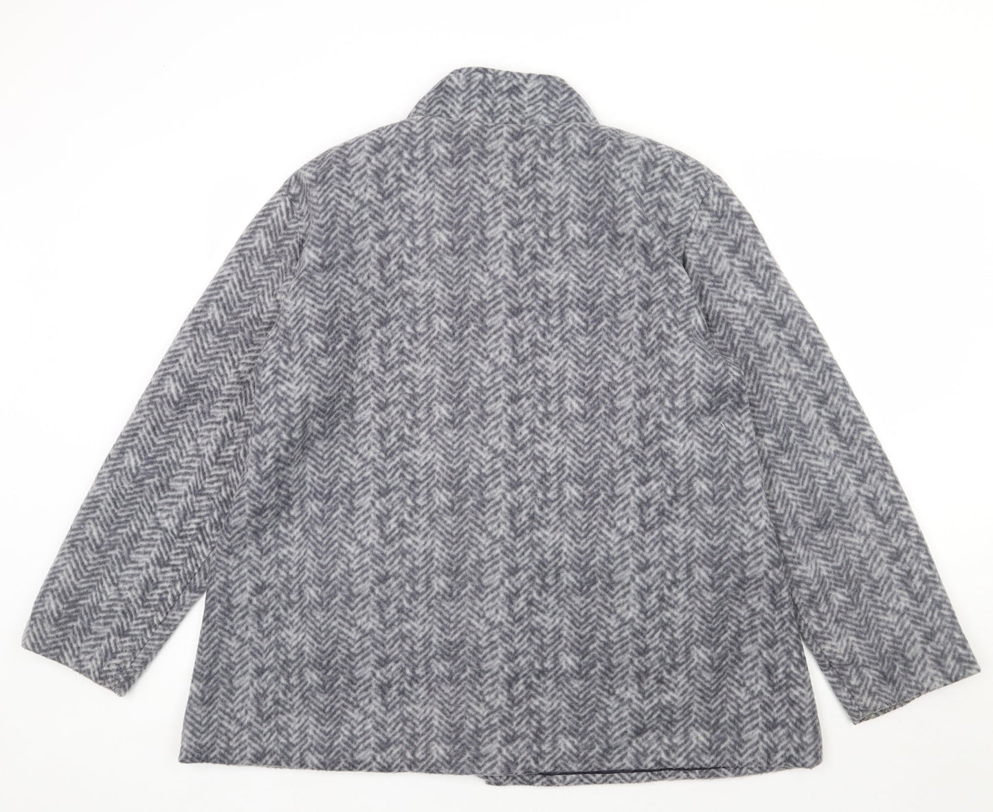 Preworn Womens Grey Herringbone  Jacket  Size L  Button
