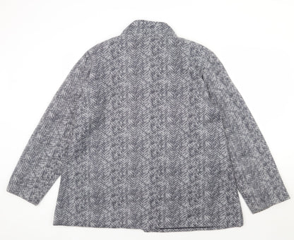 Preworn Womens Grey Herringbone  Jacket  Size L  Button