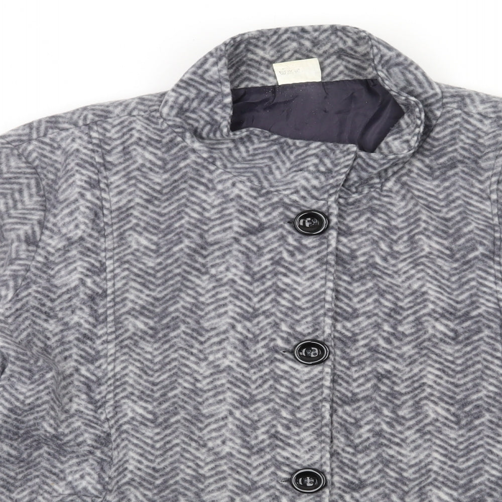 Preworn Womens Grey Herringbone  Jacket  Size L  Button