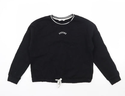 Marks & Spencer Girls Black  Cotton Pullover Sweatshirt Size 13-14 Years  Pullover - Future