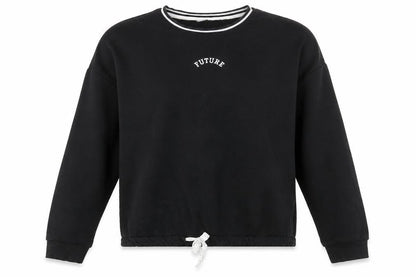 Marks & Spencer Girls Black  Cotton Pullover Sweatshirt Size 13-14 Years  Pullover - Future