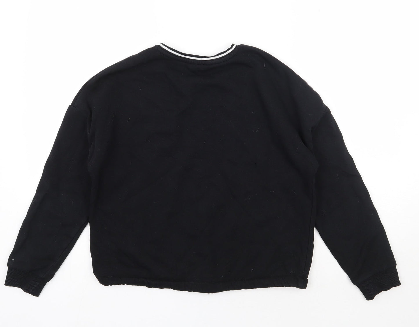 Marks and Spencer Girls Black  Cotton Pullover Sweatshirt Size 13-14 Years  Pullover - Future