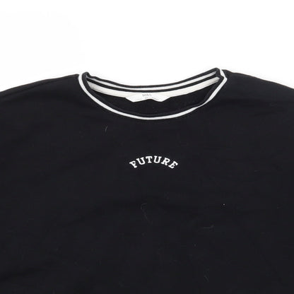 Marks & Spencer Girls Black  Cotton Pullover Sweatshirt Size 13-14 Years  Pullover - Future