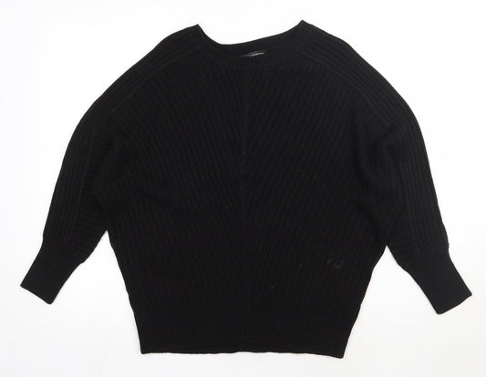 Dorothy Perkins Womens Black Round Neck  Acrylic Pullover Jumper Size 14