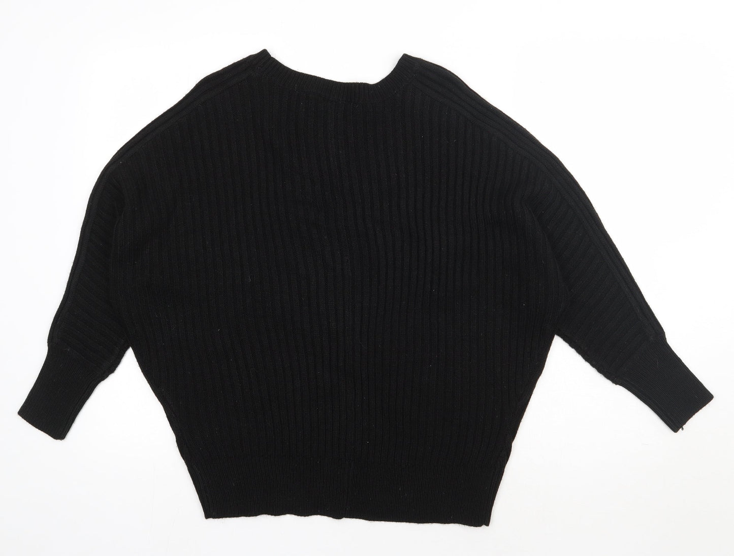 Dorothy Perkins Womens Black Round Neck  Acrylic Pullover Jumper Size 14